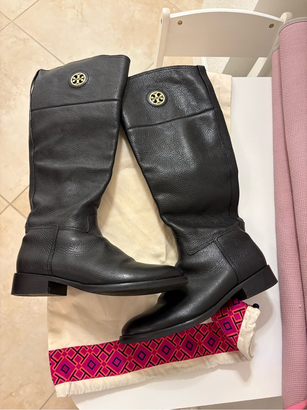 Tory Burch black leather boots